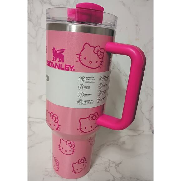 STANLEY Hello Kitty Pink/Hot Pink 40 Oz. Tumbler - NEW - Picture 2 of 6